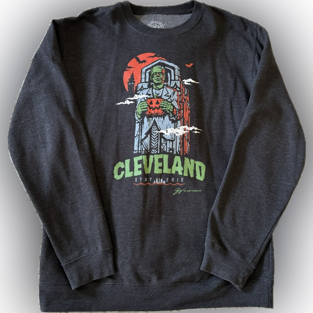 GV Art Cleveland Graphic Men's Sweater - Charcoal